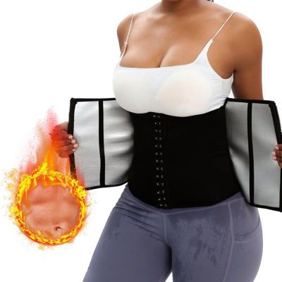 Vuirrm Waist Trainers for Women Belly Fat, Women's Waist Trimmer Sweat Bands for Stomach, Slimming Compression Sweat Belt,S,Silver, Small