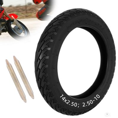 RUHUO 14X2.50 Bike Tire, 2.50-10 Tire for Bicicleta Jetson Kids Bike and Motorcycle Uses 10 inch Hub, Replacement 14 inch Street Bike Tire