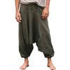 Maiyifu-GJ Men's Cotton Linen Loose Pants Elastic Waist Drawstring Joggers Pants Summer Casual Athletic Workout Sweatpants (Grey,Small) view 1
