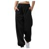 Bottoms Baggy Sweatpants for Women Women's Casual Joggers Pants V Crossover High Waisted Baggy Lounge Bottoms Leggings Womens Athletic Pants A2-Black view 1