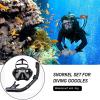 GeRRiT Snorkel Set Adult, Anti-Fog Panoramic Diving Goggles Dry Valve Snorkel Mask Impact Resistant Snorkeling Gear for Men and Women,Youth, Junior, Blue view 2