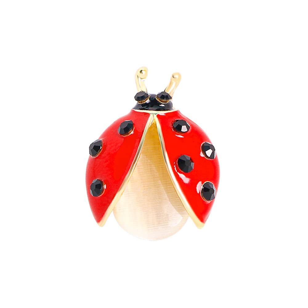 WCB1FPu Women's Brooch Personality Brooch Mini Insect Brooch Opal Corsage Accessories Beetle Brooch