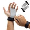 FOYTOKI Cowhide Palm Protector Training Gloves for Weightlifting Gymnastics Fingerless Grip Support Grey White Durable Leather for Enhanced Performance view 1