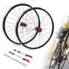 KONGKUNI Aluminum Alloy 700c Road Bicycle Wheelset, 7/8/9/10/11 Speed Double Wall Alloy Wheelset, Quick Release Rim Brake Bike Wheels, with C/V Brake, 30mm Depth view 1