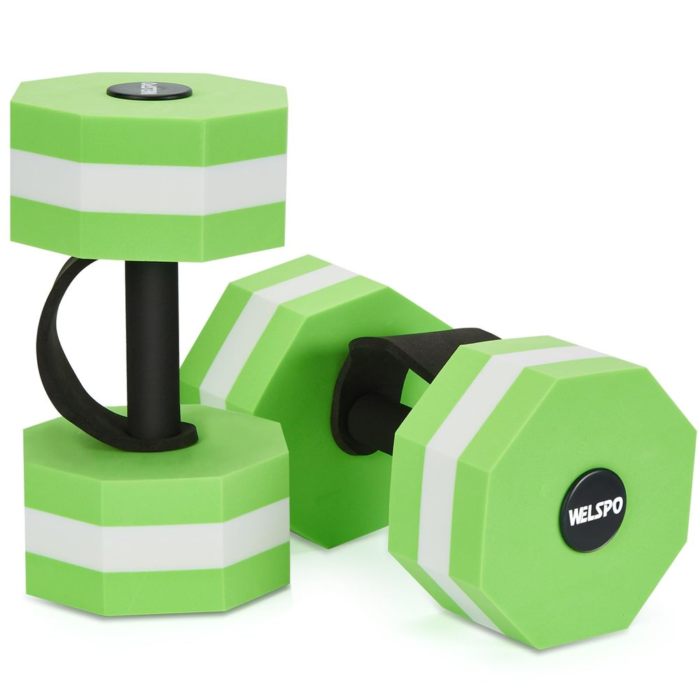 1 Pair EVA Foam Water Dumbbells for Pool Exercise, Water Weights Aquatic Exercise Dumbbells, Aquatic Fitness Weights, Enhance Your Fitness Journey with Water Aerobics Equipment and Pool Weights(Green)