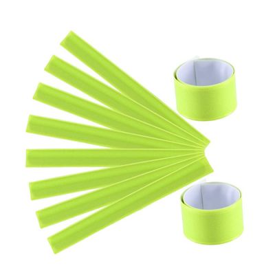 FOYTOKI 4pcs Reflective PVC Wrist Bands for Night Running Walking Hiking Jogging High Visibility Safety Armbands Fluorescent Green
