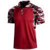 GOKKILRW Mens Polo T Shirts Casual Camo Raglan Printed Buttons Short Sleeve Trendy Athletic Tops Outdoor Jogging Golf Wicking Performance Tee Shirts Summer Shrits for Men view 1
