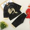 JIMINISO Chinese Style Dragon Tang Suit Party Festival Outfit Kung Fu Wushu Top Pants Set Uniform Costume Gift, Kids12(125-130cm) view 3