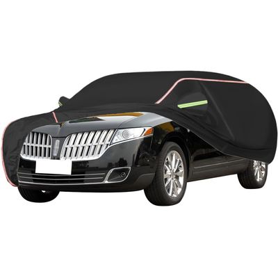 WOLWES Car Cover are Suitable for Lincoln MKT All-Weather Windproof, Snowproof, Rainproof, UV-Protected and Breathable All-Season Universal with Side Door Zip Oxford Cloth Car Cover (Color : Black)