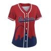 Custom Baseball Jersey for Women Fashion City Skyline Design Hip Hop Button Down Shirt Stitched/Printed Personalized Name & Number Fans Gift for Baseball Mom Women Girls S-4XL view 2
