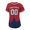 Custom Baseball Jersey for Women Fashion City Skyline Design Hip Hop Button Down Shirt Stitched/Printed Personalized Name & Number Fans Gift for Baseball Mom Women Girls S-4XL view 3