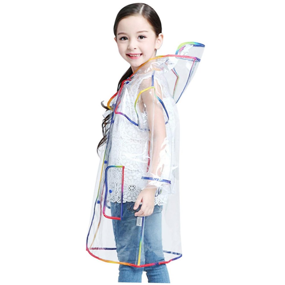 balacoo Reusable Eva Hooded Poncho for Boys and Girls Thick Raincoat Colorful Design Lightweight and Compact for Outdoor Activities and