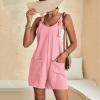 BNisBM Romper Dress for Women Summer Rompers for Women Casual Summer Outfits Adjustable Straps Baggy Short Overalls Loose Comfy Jumpsuit with Pockets Blue Romper view 3