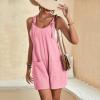 BNisBM Romper Dress for Women Summer Rompers for Women Casual Summer Outfits Adjustable Straps Baggy Short Overalls Loose Comfy Jumpsuit with Pockets Blue Romper view 4