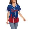 Custom Baseball Jersey for Women Fashion City Skyline Design Hip Hop Button Down Shirt Stitched/Printed Personalized Name & Number Fans Gift for Baseball Mom Women Girls S-4XL view 4