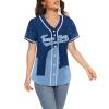 Custom Baseball Jersey for Women Fashion City Skyline Design Hip Hop Button Down Shirt Stitched/Printed Personalized Name & Number Fans Gift for Baseball Mom Women Girls S-4XL view 4