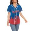 Custom Baseball Jersey for Women Fashion City Skyline Design Hip Hop Button Down Shirt Stitched/Printed Personalized Name & Number Fans Gift for Baseball Mom Women Girls S-4XL view 4