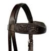 AHS us Natural Toned Leather Sidepull Bitless Bridle with White Cow Soft Leather Padding | Full Leather reins | (Brown, Cob) view 2