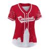 Custom Baseball Jersey for Women Fashion City Skyline Design Hip Hop Button Down Shirt Stitched/Printed Personalized Name & Number Fans Gift for Baseball Mom Women Girls S-4XL view 2