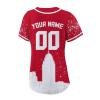 Custom Baseball Jersey for Women Fashion City Skyline Design Hip Hop Button Down Shirt Stitched/Printed Personalized Name & Number Fans Gift for Baseball Mom Women Girls S-4XL view 3