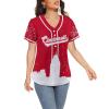 Custom Baseball Jersey for Women Fashion City Skyline Design Hip Hop Button Down Shirt Stitched/Printed Personalized Name & Number Fans Gift for Baseball Mom Women Girls S-4XL view 4