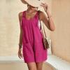 BNisBM Black Jumpsuit Rompers for Women Casual Summer Outfits Adjustable Straps Baggy Short Overalls Loose Comfy Jumpsuit with Pockets Girls Jumpsuit Size 7-8, Medium, #003-purple view 2