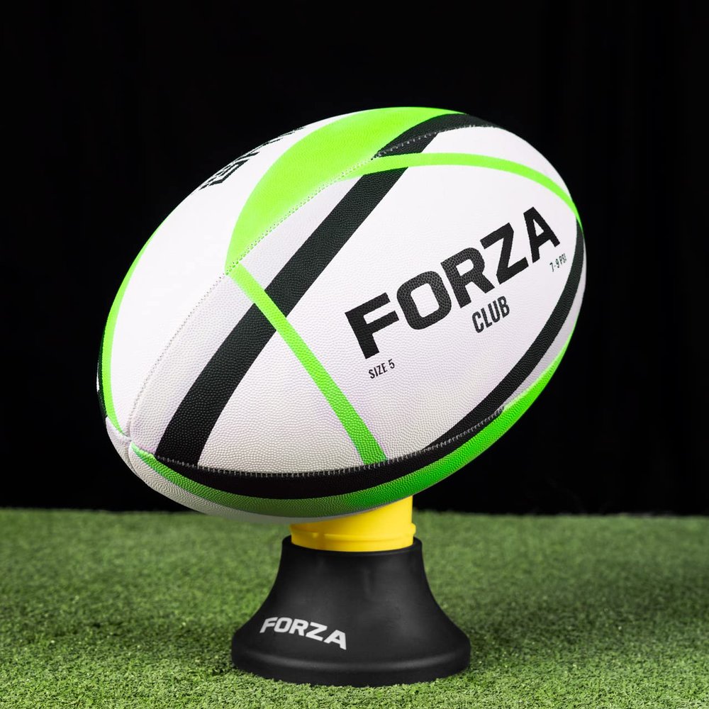 FORZA Rugby Balls [12 Pack] - Premium Training & Official Match Balls | Mesh Carry Bag Included (Club (Green), 5)
