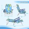 OFIKA Backpack Beach Chairs for Adults, Folding Beach Chairs with 5 Adjustable Positions,Camping Chairs with Headrest,Towel Rack,Large Pockets and Cup Holder,Supports up to 300lbs (Blue Leaf, 2pack) view 2