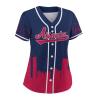 Custom Baseball Jersey for Women Fashion City Skyline Design Hip Hop Button Down Shirt Stitched/Printed Personalized Name & Number Fans Gift for Baseball Mom Women Girls S-4XL view 2