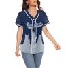 Custom Baseball Jersey for Women Fashion City Skyline Design Hip Hop Button Down Shirt Stitched/Printed Personalized Name & Number Fans Gift for Baseball Mom Women Girls S-4XL view 4