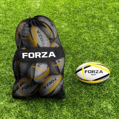 FORZA Rugby Balls [12 Pack] - Premium Training & Official Match Balls | Mesh Carry Bag Included (Match, 3)