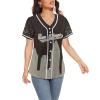 Custom Baseball Jersey for Women Fashion City Skyline Design Hip Hop Button Down Shirt Stitched/Printed Personalized Name & Number Fans Gift for Baseball Mom Women Girls S-4XL view 4