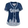Custom Baseball Jersey for Women Fashion City Skyline Design Hip Hop Button Down Shirt Stitched/Printed Personalized Name & Number Fans Gift for Baseball Mom Women Girls S-4XL view 2
