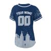 Custom Baseball Jersey for Women Fashion City Skyline Design Hip Hop Button Down Shirt Stitched/Printed Personalized Name & Number Fans Gift for Baseball Mom Women Girls S-4XL view 3