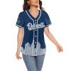 Custom Baseball Jersey for Women Fashion City Skyline Design Hip Hop Button Down Shirt Stitched/Printed Personalized Name & Number Fans Gift for Baseball Mom Women Girls S-4XL view 4