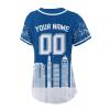 Custom Baseball Jersey for Women Fashion City Skyline Design Hip Hop Button Down Shirt Stitched/Printed Personalized Name & Number Fans Gift for Baseball Mom Women Girls S-4XL view 3