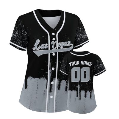 Custom Baseball Jersey Football City Skyline Design Hip Hop Button Down Shirt Stitched/Printed Personalized Name & Number Fans Gift for Football Mom Women Girls S-4XL
