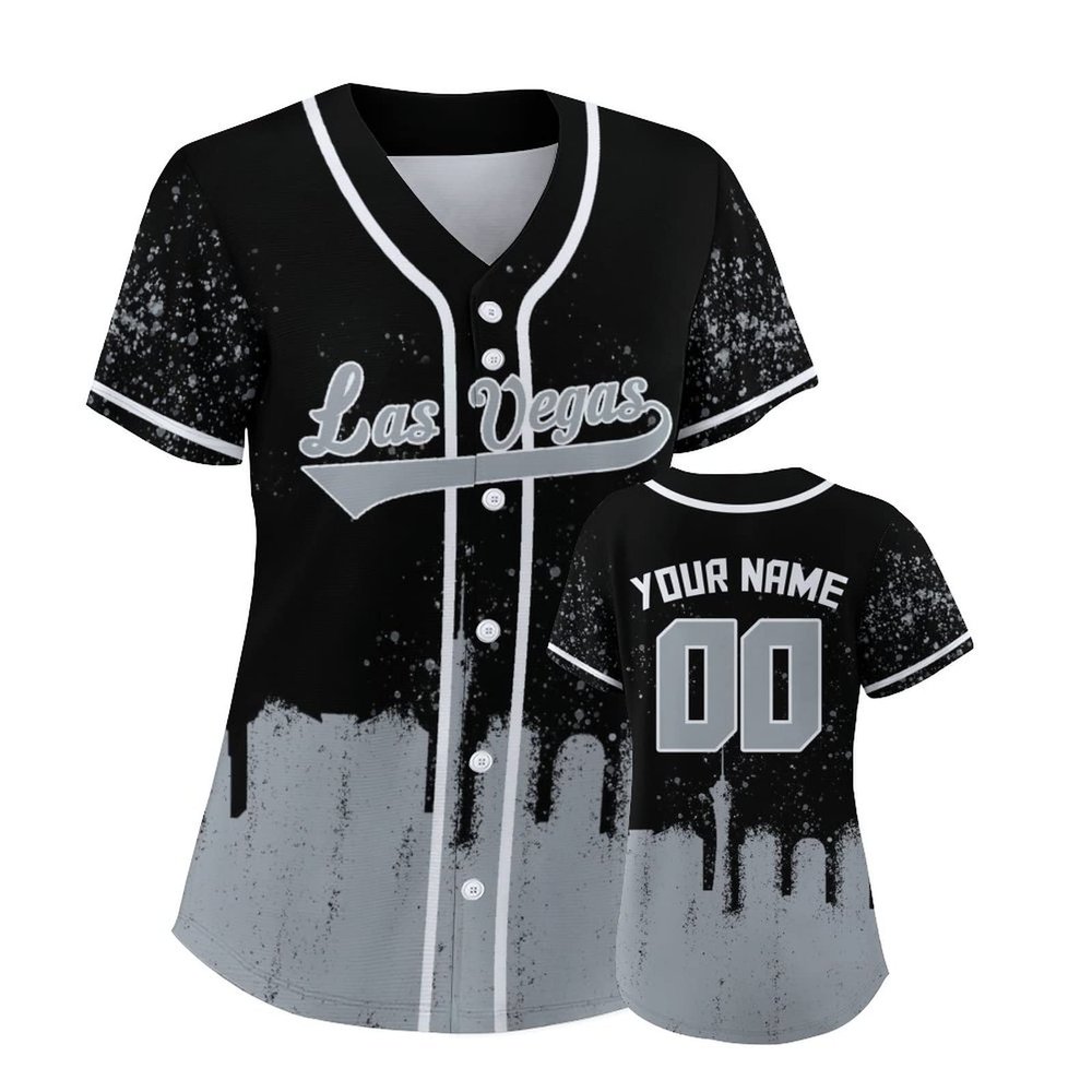 Custom Baseball Jersey Football City Skyline Design Hip Hop Button Down Shirt Stitched/Printed Personalized Name & Number Fans Gift for Football Mom Women Girls S-4XL