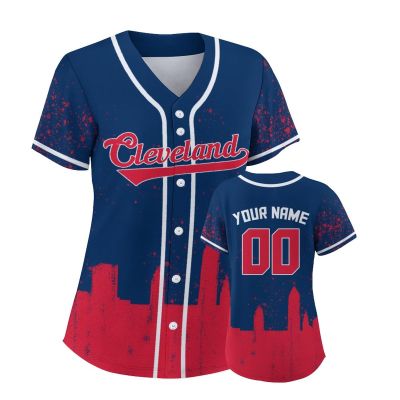 Custom Baseball Jersey for Women Fashion City Skyline Design Hip Hop Button Down Shirt Stitched/Printed Personalized Name & Number Fans Gift for Baseball Mom Women Girls S-4XL