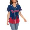 Custom Baseball Jersey for Women Fashion City Skyline Design Hip Hop Button Down Shirt Stitched/Printed Personalized Name & Number Fans Gift for Baseball Mom Women Girls S-4XL view 4