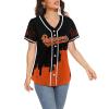 Custom Baseball Jersey for Women Fashion City Skyline Design Hip Hop Button Down Shirt Stitched/Printed Personalized Name & Number Fans Gift for Baseball Mom Women Girls S-4XL view 2