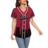 Custom Baseball Jersey for Women Fashion City Skyline Design Hip Hop Button Down Shirt Stitched/Printed Personalized Name & Number Fans Gift for Baseball Mom Women Girls S-4XL view 2