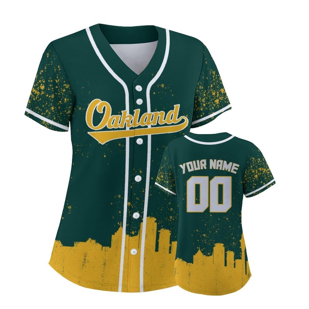 Custom Baseball Jersey for Women Fashion City Skyline Design Hip Hop Button Down Shirt Stitched/Printed Personalized Name & Number Fans Gift for Baseball Mom Women Girls S-4XL
