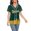 Custom Baseball Jersey for Women Fashion City Skyline Design Hip Hop Button Down Shirt Stitched/Printed Personalized Name & Number Fans Gift for Baseball Mom Women Girls S-4XL view 2