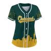 Custom Baseball Jersey for Women Fashion City Skyline Design Hip Hop Button Down Shirt Stitched/Printed Personalized Name & Number Fans Gift for Baseball Mom Women Girls S-4XL view 3