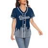Custom Baseball Jersey Football City Skyline Design Hip Hop Button Down Shirt Stitched/Printed Personalized Name & Number Fans Gift for Football Mom Women Girls S-4XL view 2