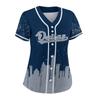 Custom Baseball Jersey Football City Skyline Design Hip Hop Button Down Shirt Stitched/Printed Personalized Name & Number Fans Gift for Football Mom Women Girls S-4XL view 3