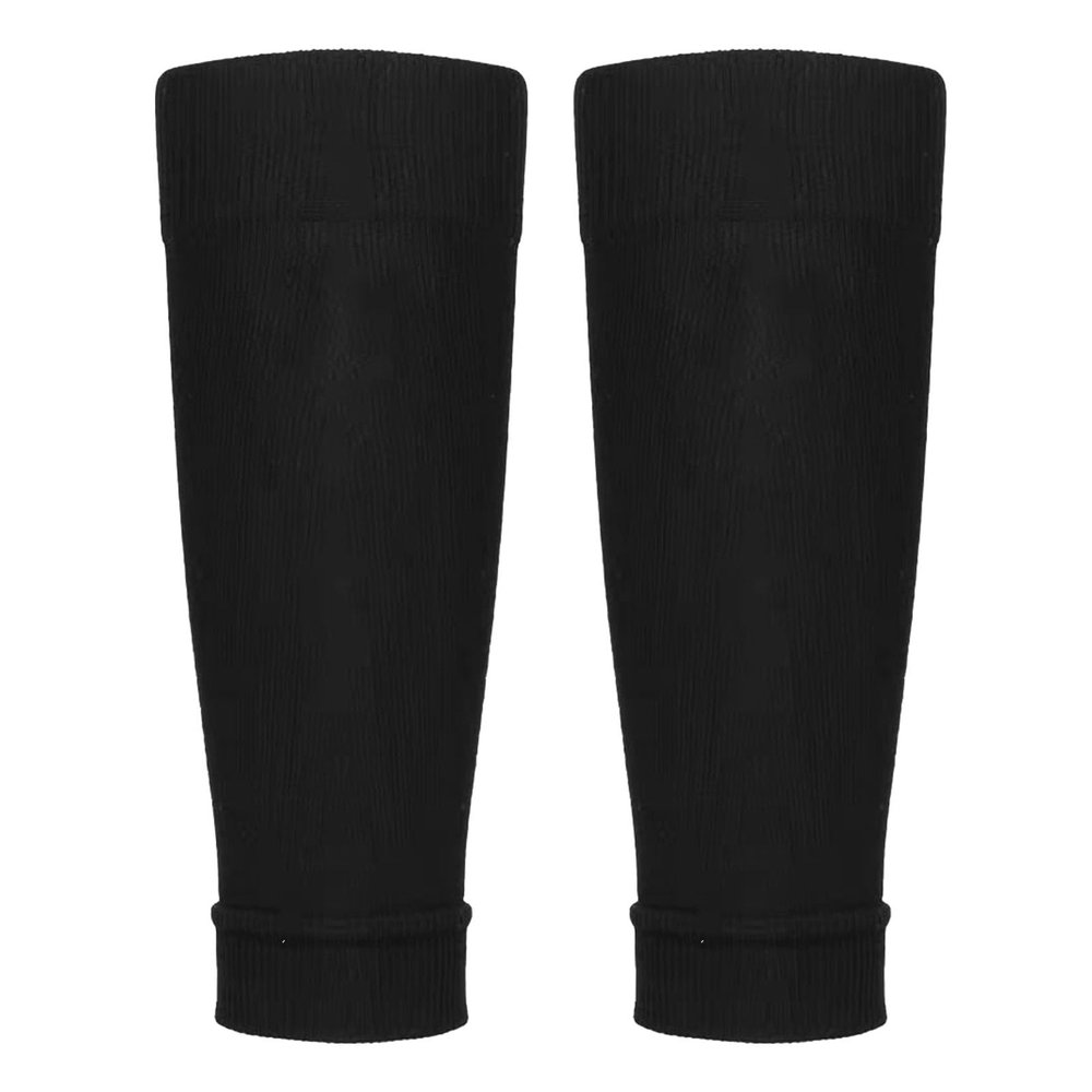 2 Pairs Shin Guard Sleeves Shin Pad Socks Nylon Size 3847 Sports Accessory for Soccer Football (Black)