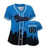 Custom Baseball Jersey for Women Fashion City Skyline Design Hip Hop Button Down Shirt Stitched/Printed Personalized Name & Number Fans Gift for Baseball Mom Women Girls S-4XL view 1