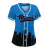 Custom Baseball Jersey for Women Fashion City Skyline Design Hip Hop Button Down Shirt Stitched/Printed Personalized Name & Number Fans Gift for Baseball Mom Women Girls S-4XL view 2